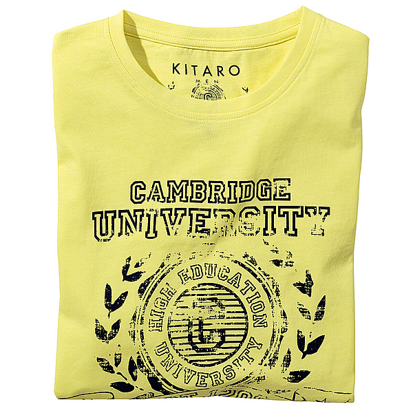 Kitaro | T-Shirt Rundhals | Baumwolle mit Aufdruck | Gelb