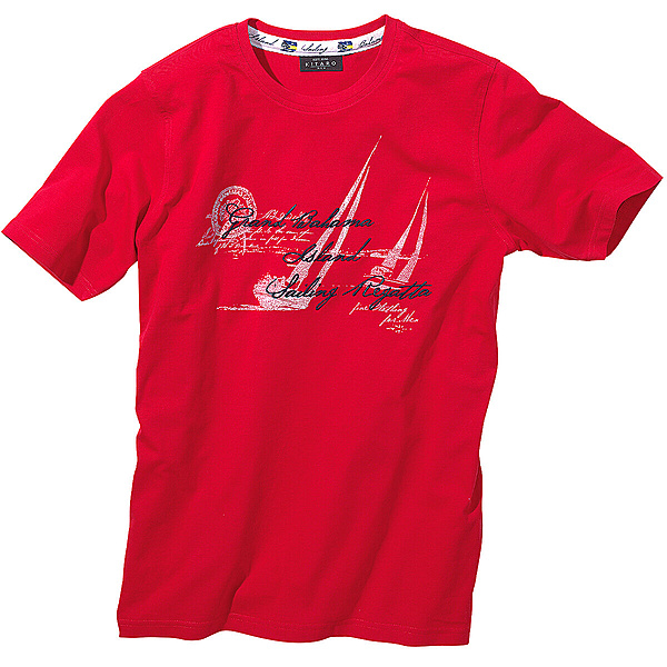 Kitaro | T-Shirt Rundhals | Baumwolle mit Aufdruck | Rot