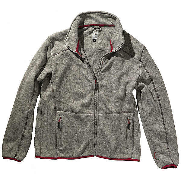 Brigg Zip It | Strick Fleece Jacke | Grau Melange