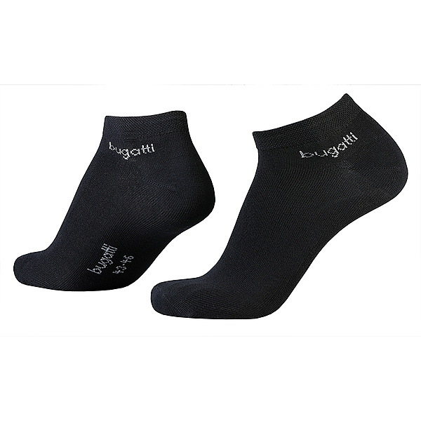 bugatti | Soft-Cotton Sneaker-Socken 3er-Pack | Schwarz