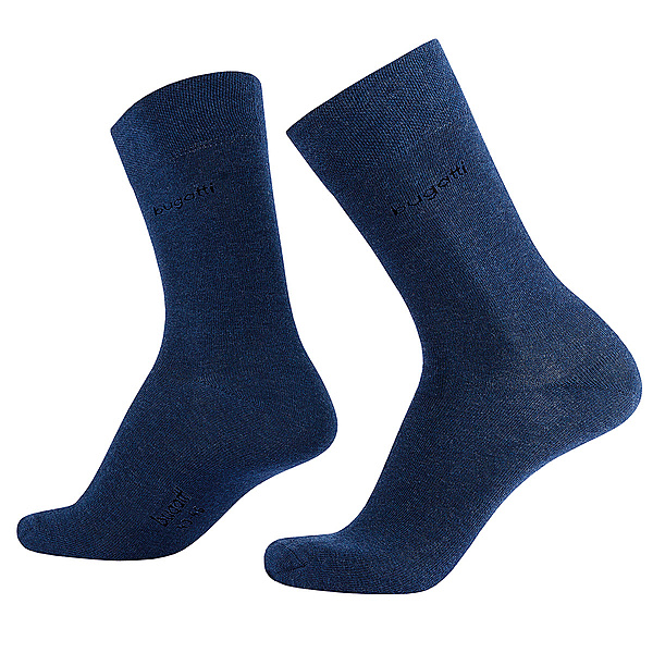 bugatti | Soft-Cotton Socken 2er-Pack | Indigo Melange