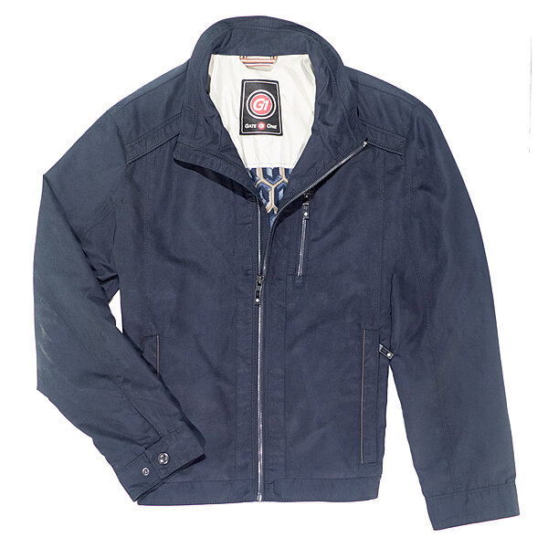 gate one | Leichter Blouson aus Mikrovelour | Dunkelblau